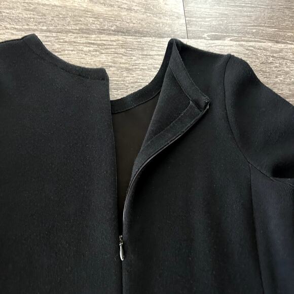 GUC PAUW AMSTERDAM Black Wool Sheep Skin Dress Size 3 LBD Quiet Luxury - Picture 2 of 14